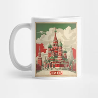 Moscow Russia Vintage Tourism Poster Mug